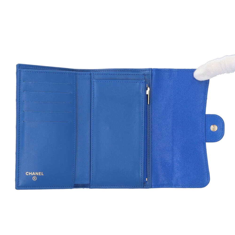 CHANEL Authentic Blue Caviar Leather Wallet - Picture 5 of 7